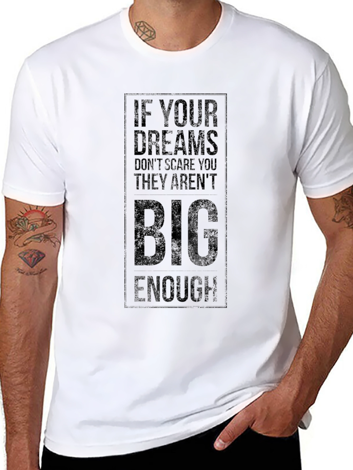 Inspirational Black T-Shirt - Dream Big Graphic Tee