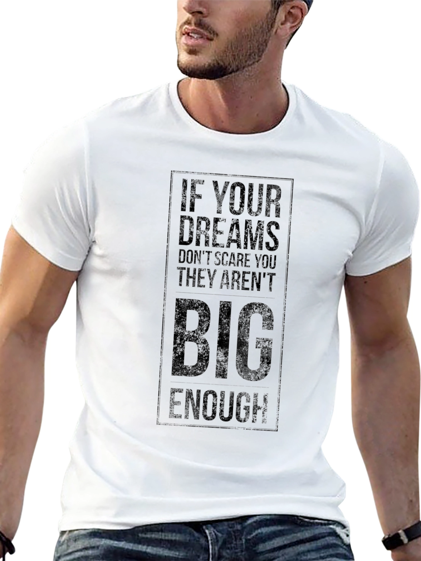 Inspirational Black T-Shirt - Dream Big Graphic Tee