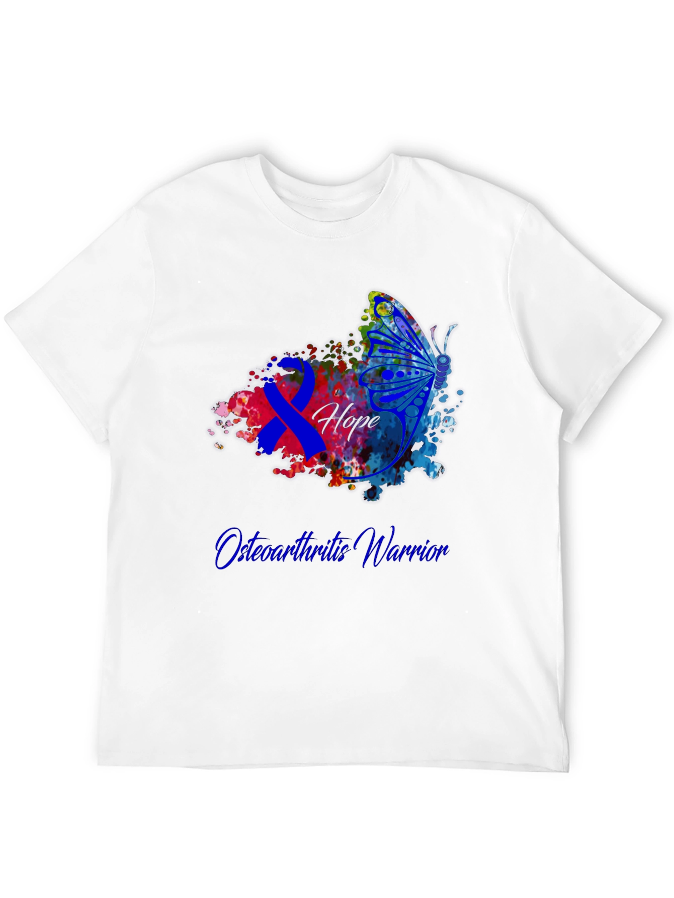 Osteoarthritis Warrior Hope Butterfly Ribbon T-Shirt
