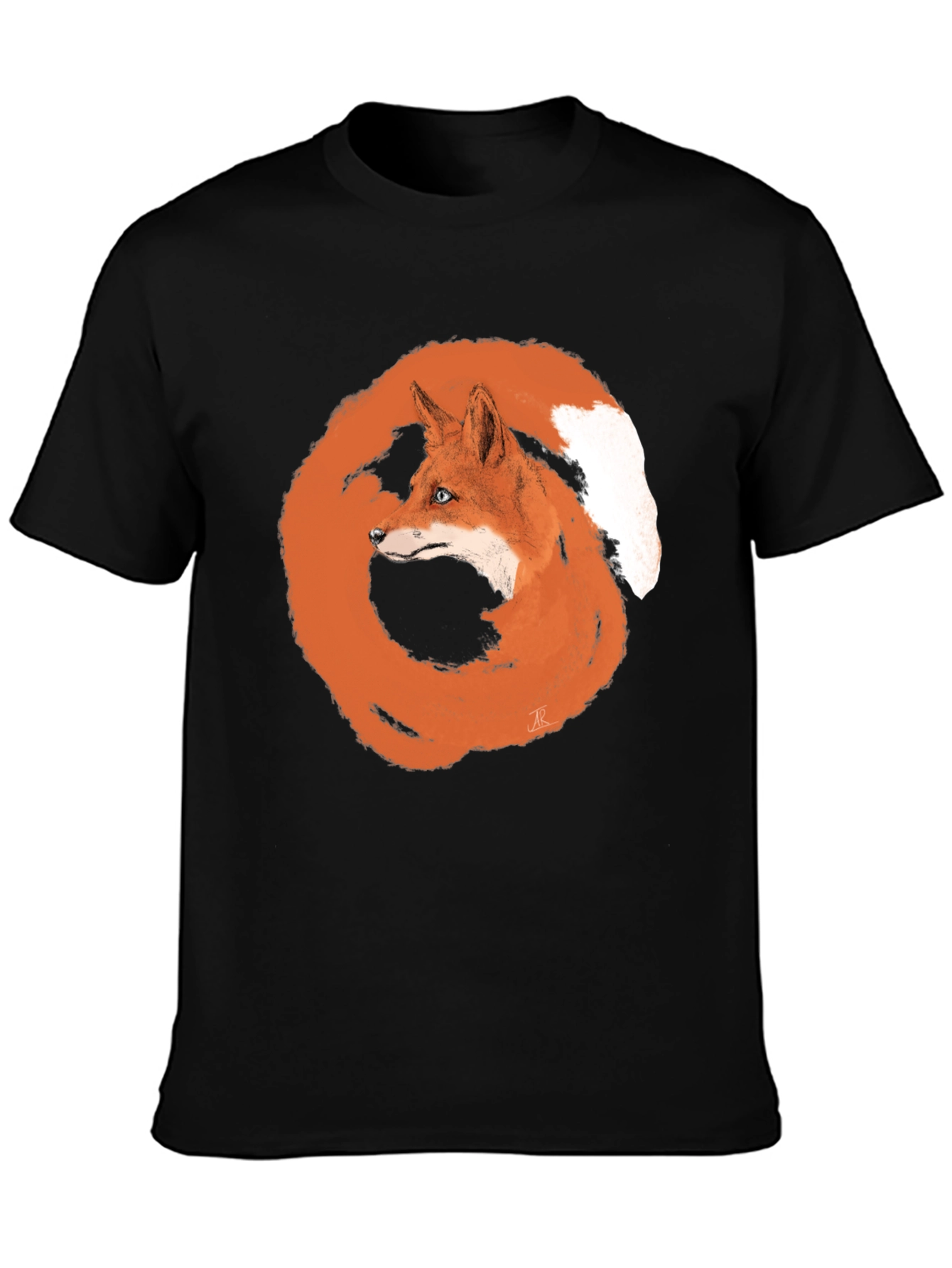 Fox Circle Graphic Tee - Unique Animal Design