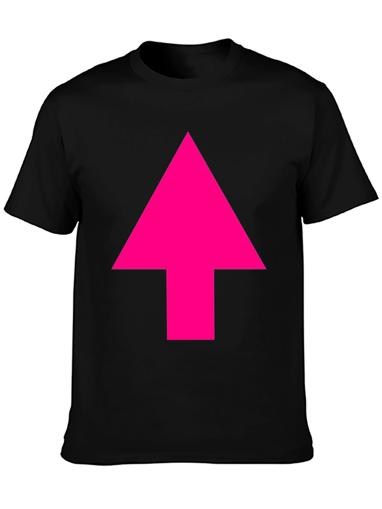 Bold Pink Arrow Black T-Shirt