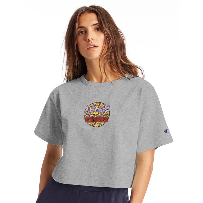 Leopard Glitter Softball Mom Lightning