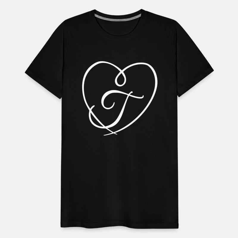 Letter T Heart Calligraphy