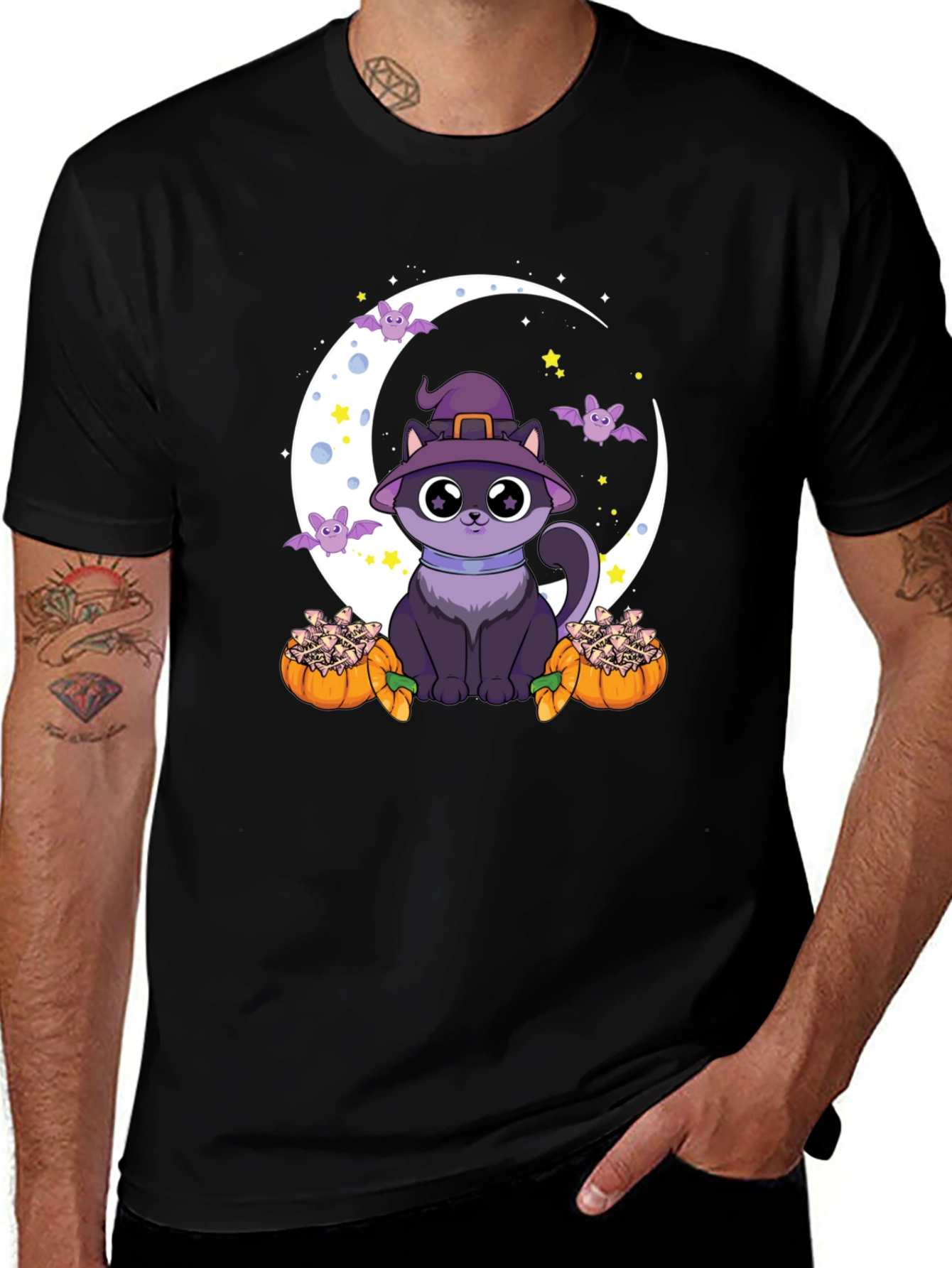 Halloween Cat Witch T-Shirt - Spooky Season Tee