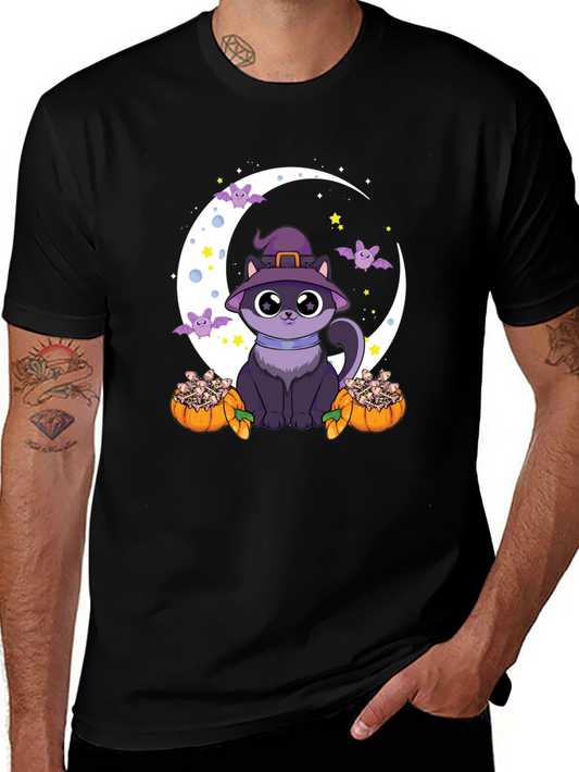 Halloween Cat Witch T-Shirt - Spooky Season Tee
