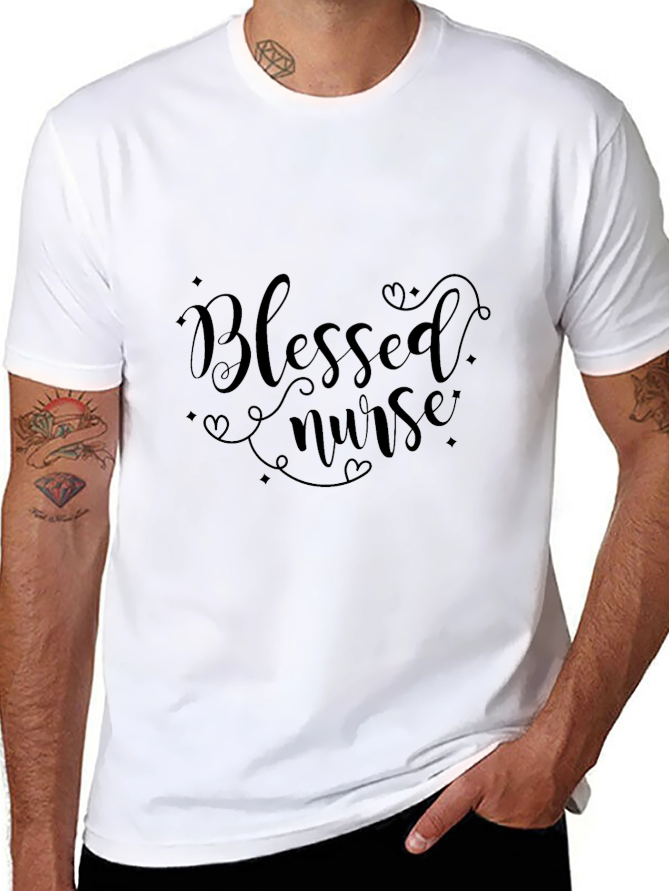 Blessed Nurse T-Shirt - Black Graphic Tee