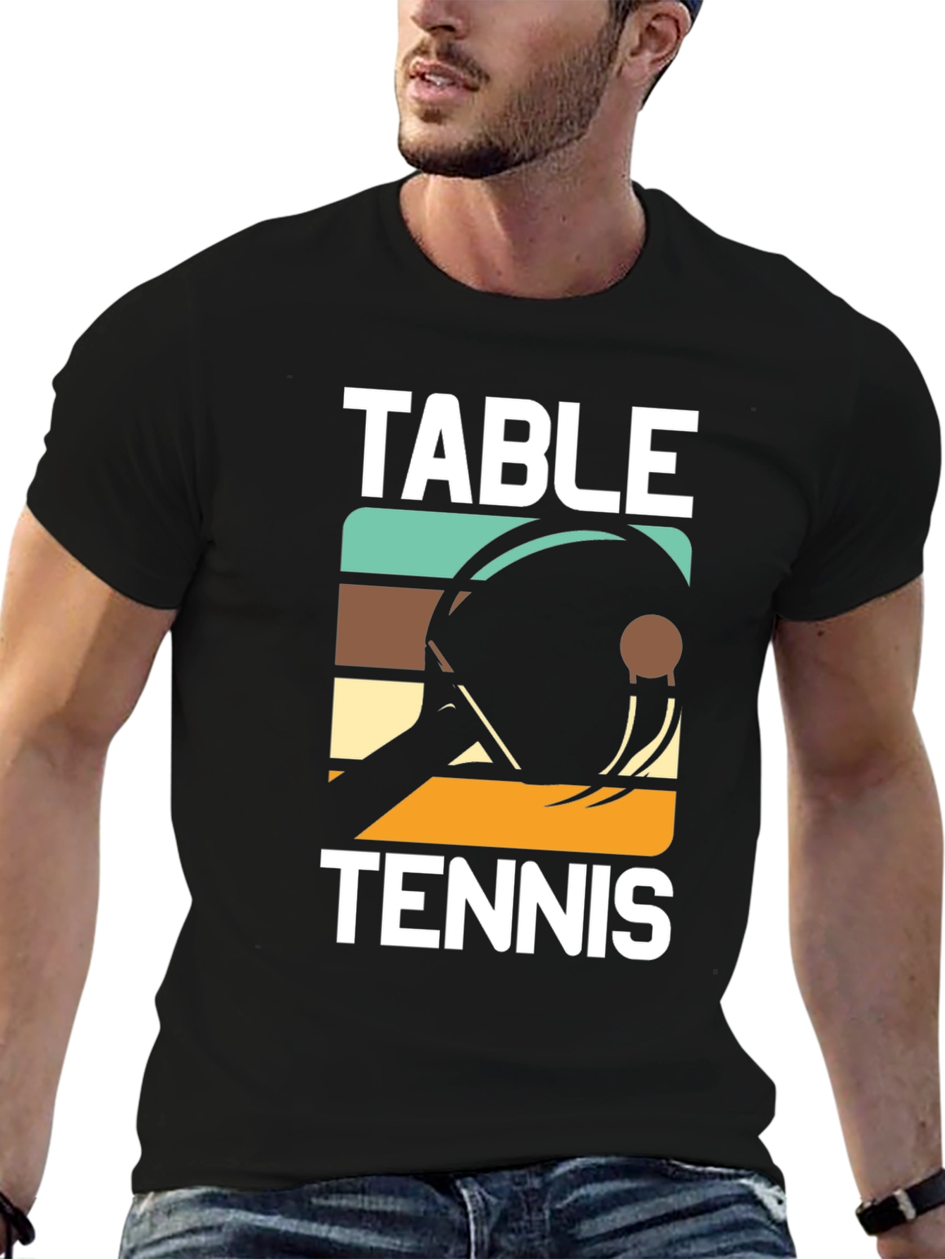 Retro Table Tennis Graphic Tee Shirt