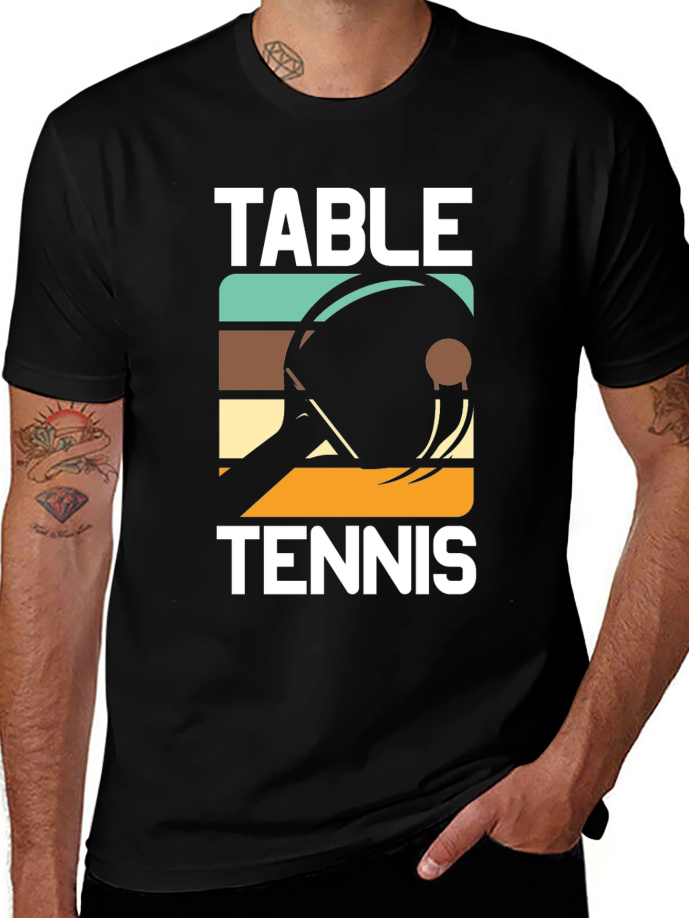 Retro Table Tennis Graphic Tee Shirt