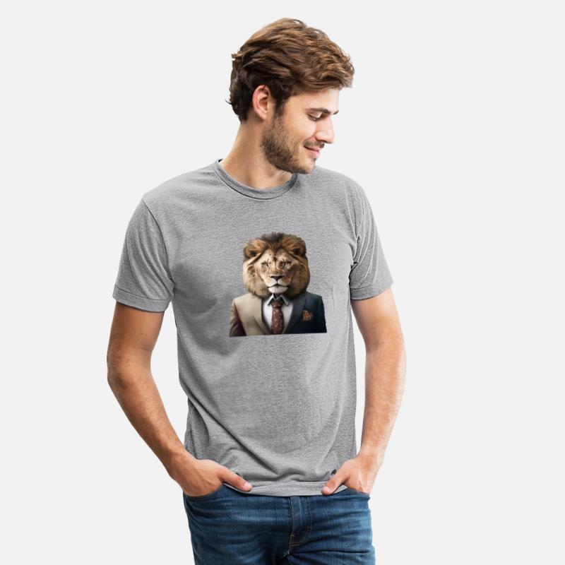 lion in suit portrait style