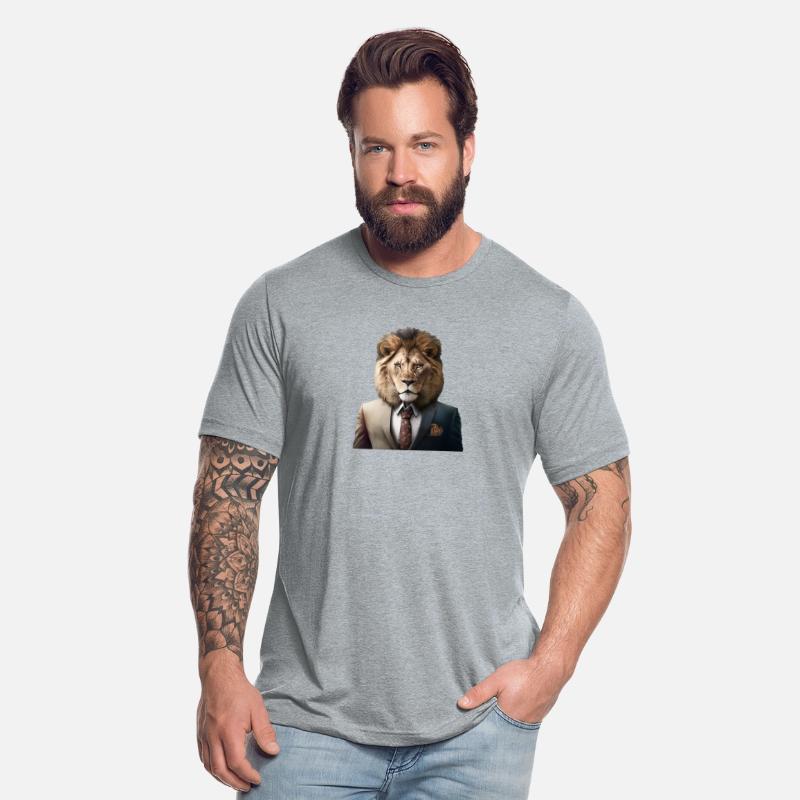 lion in suit portrait style