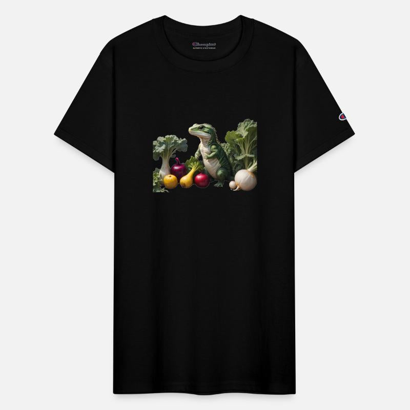Lizard with vegetables