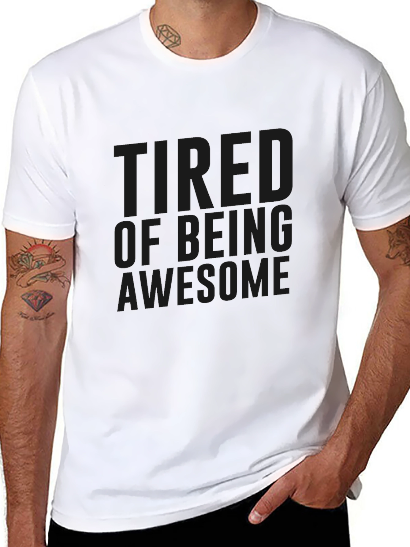 Tired of Being Awesome Black T-Shirt
