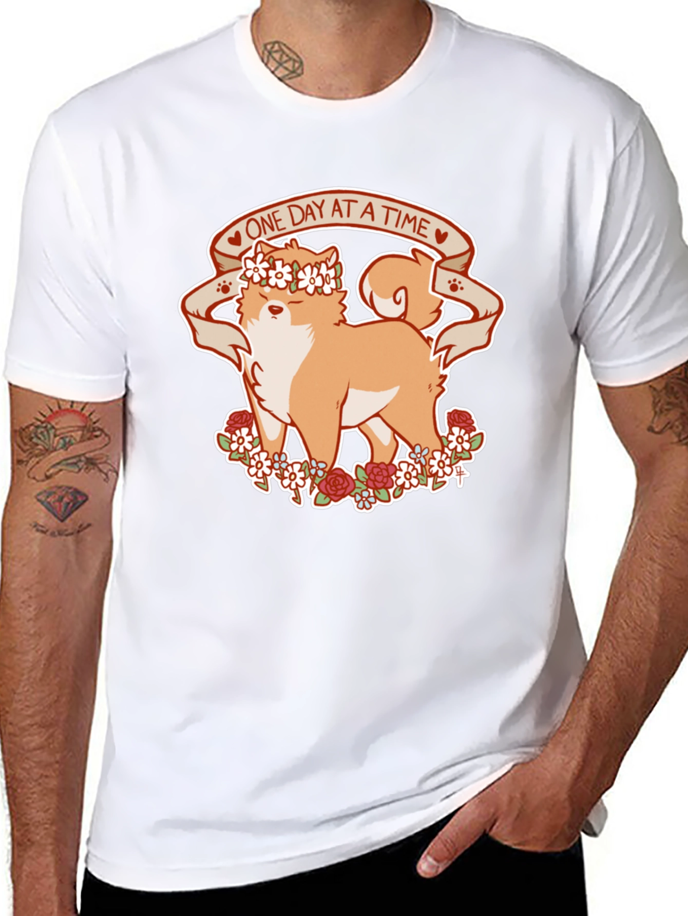 Shiba Inu One Day At A Time T-Shirt