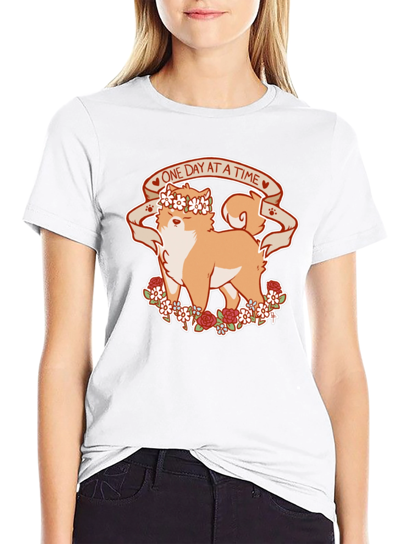Shiba Inu One Day At A Time T-Shirt