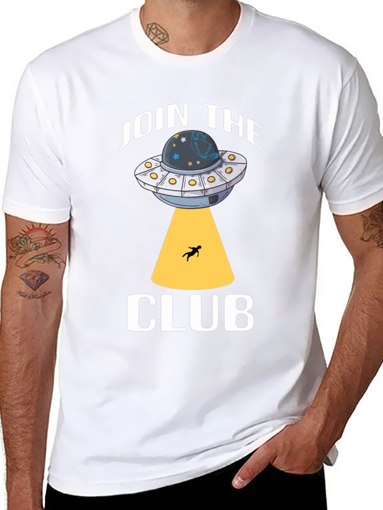 Join the Club UFO Abduction Black T-Shirt
