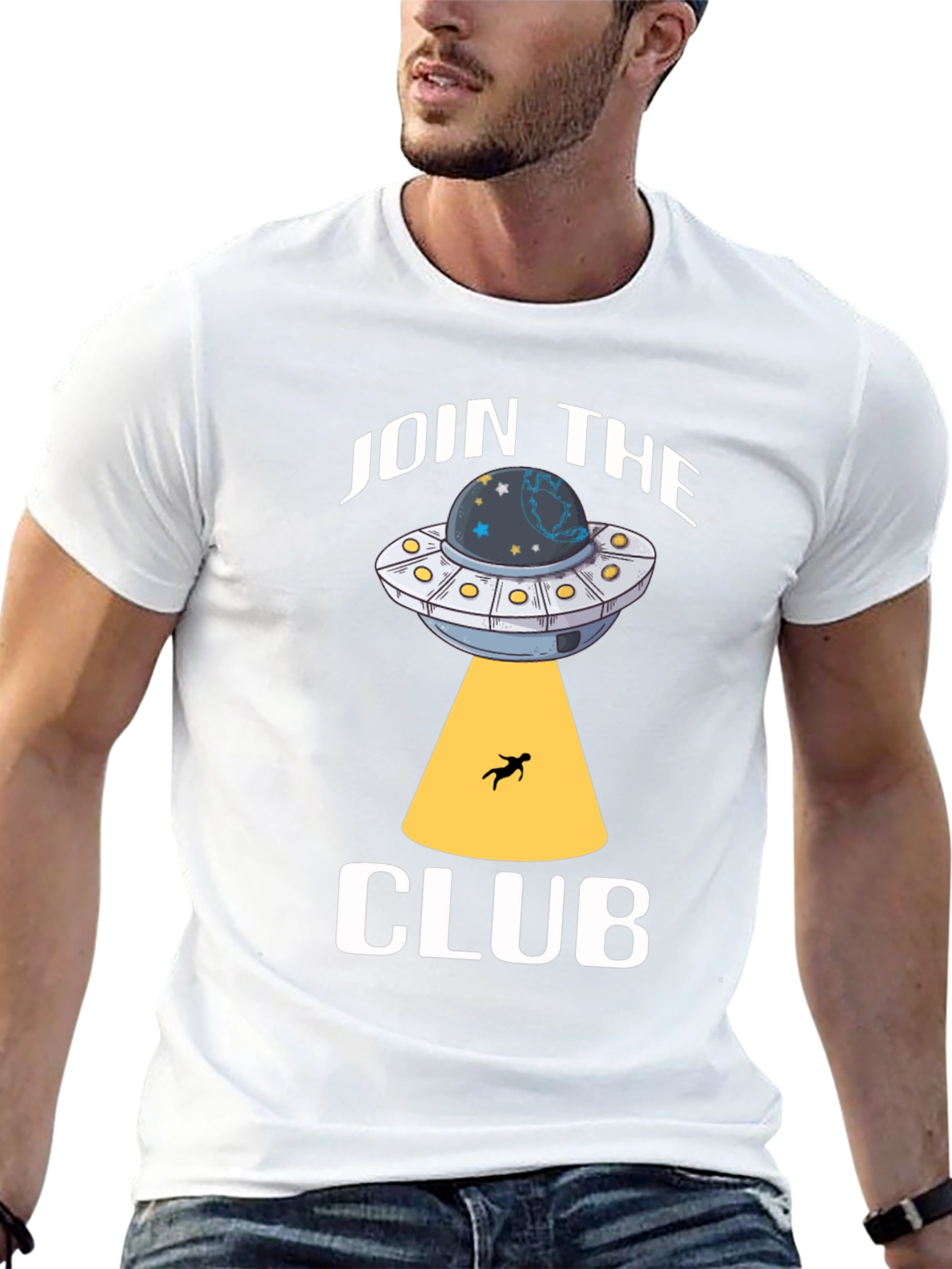 Join the Club UFO Abduction Black T-Shirt
