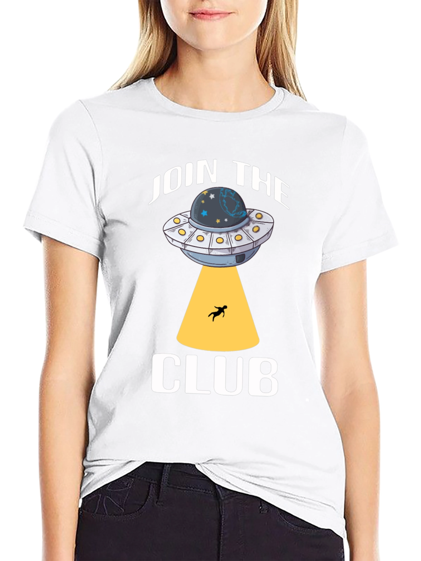 Join the Club UFO Abduction Black T-Shirt