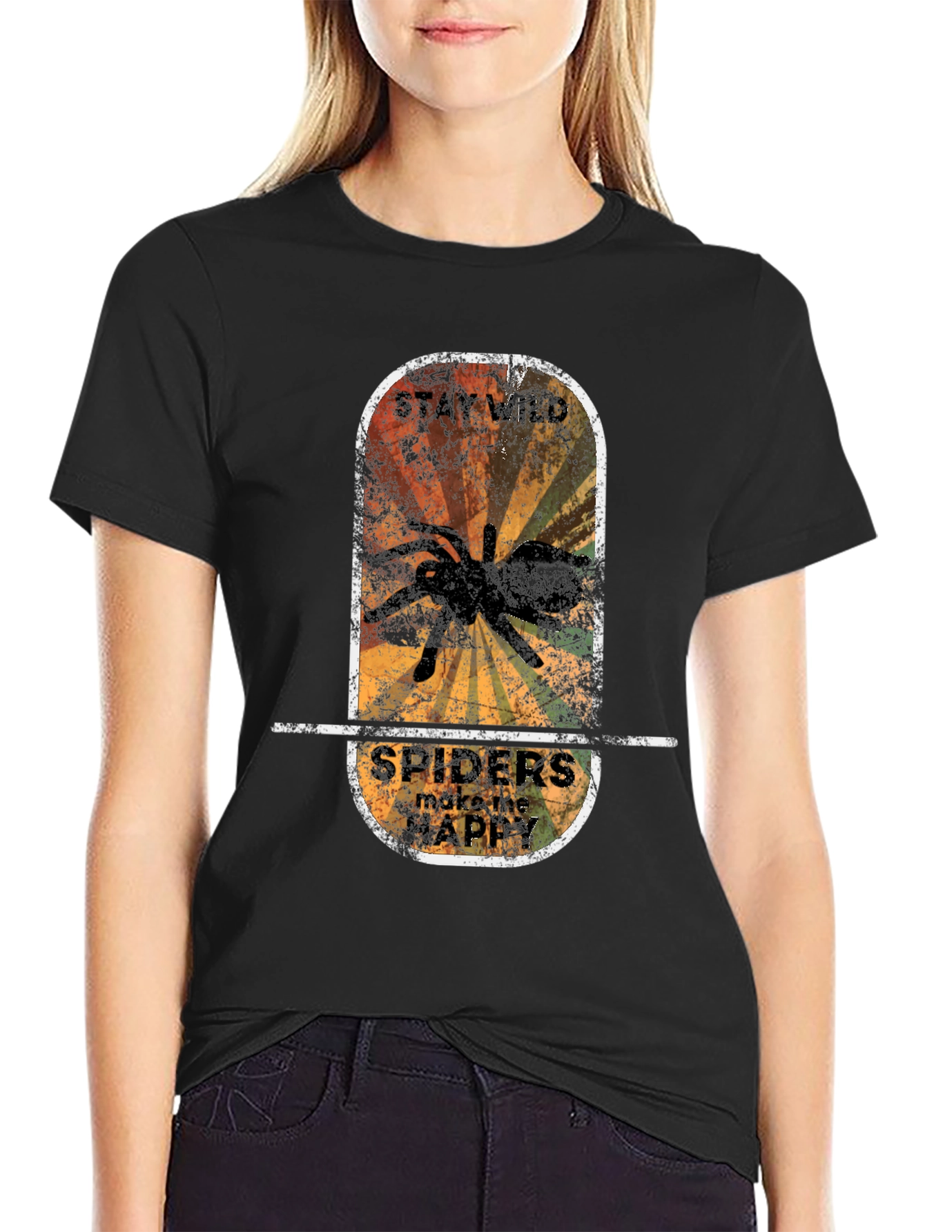 Stay Wild Spiders Make Me Happy Graphic T-Shirt