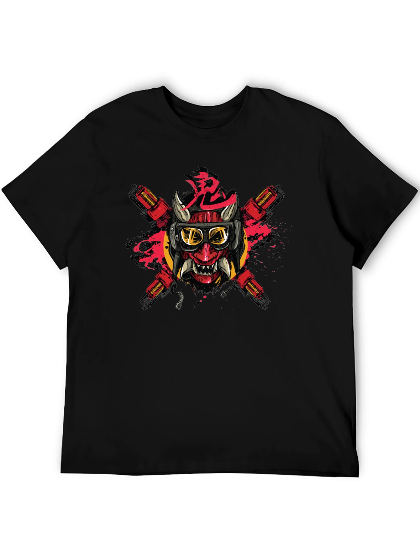 Edgy Oni Mask Graphic Tee