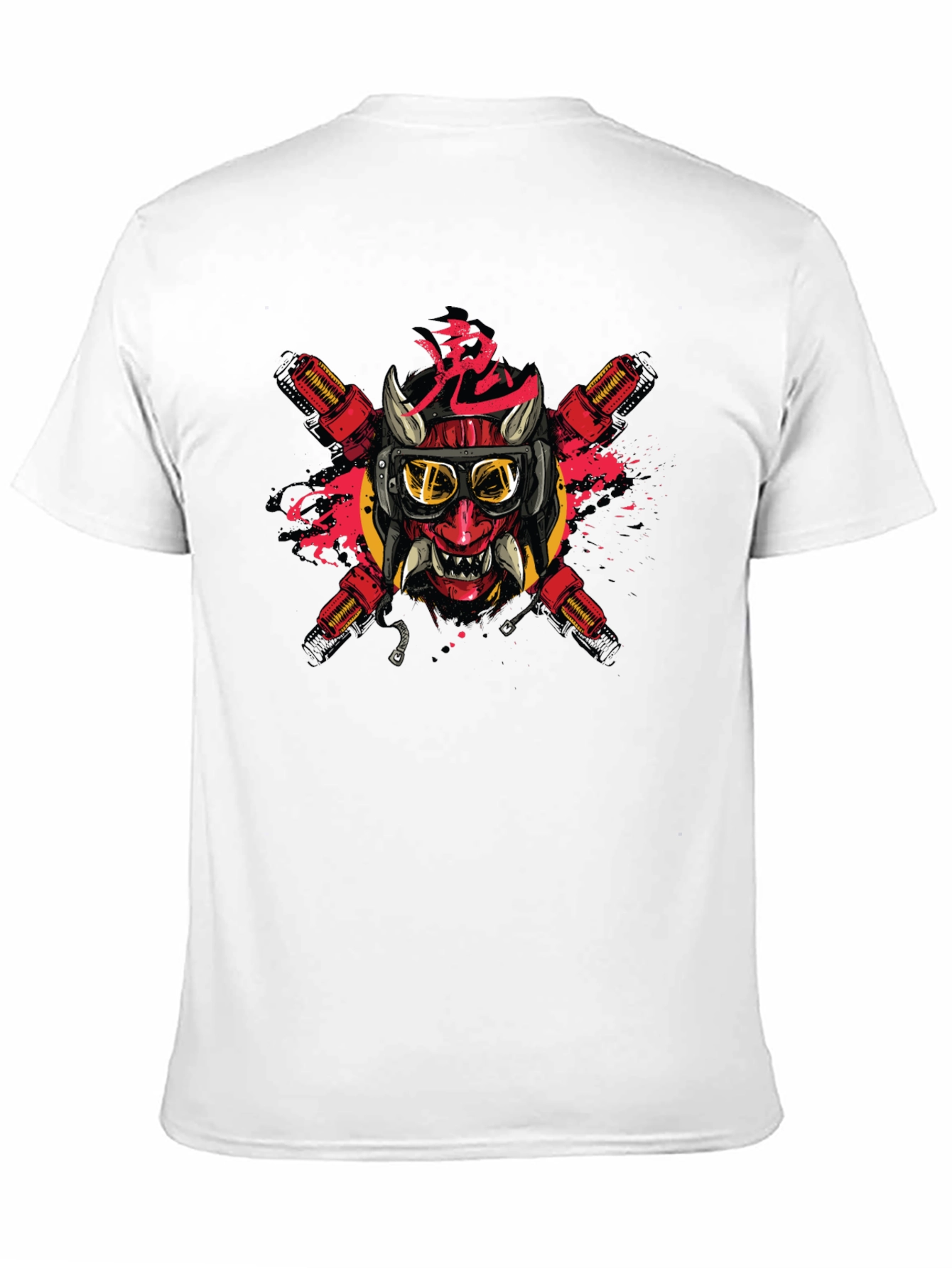 Edgy Oni Mask Graphic Tee