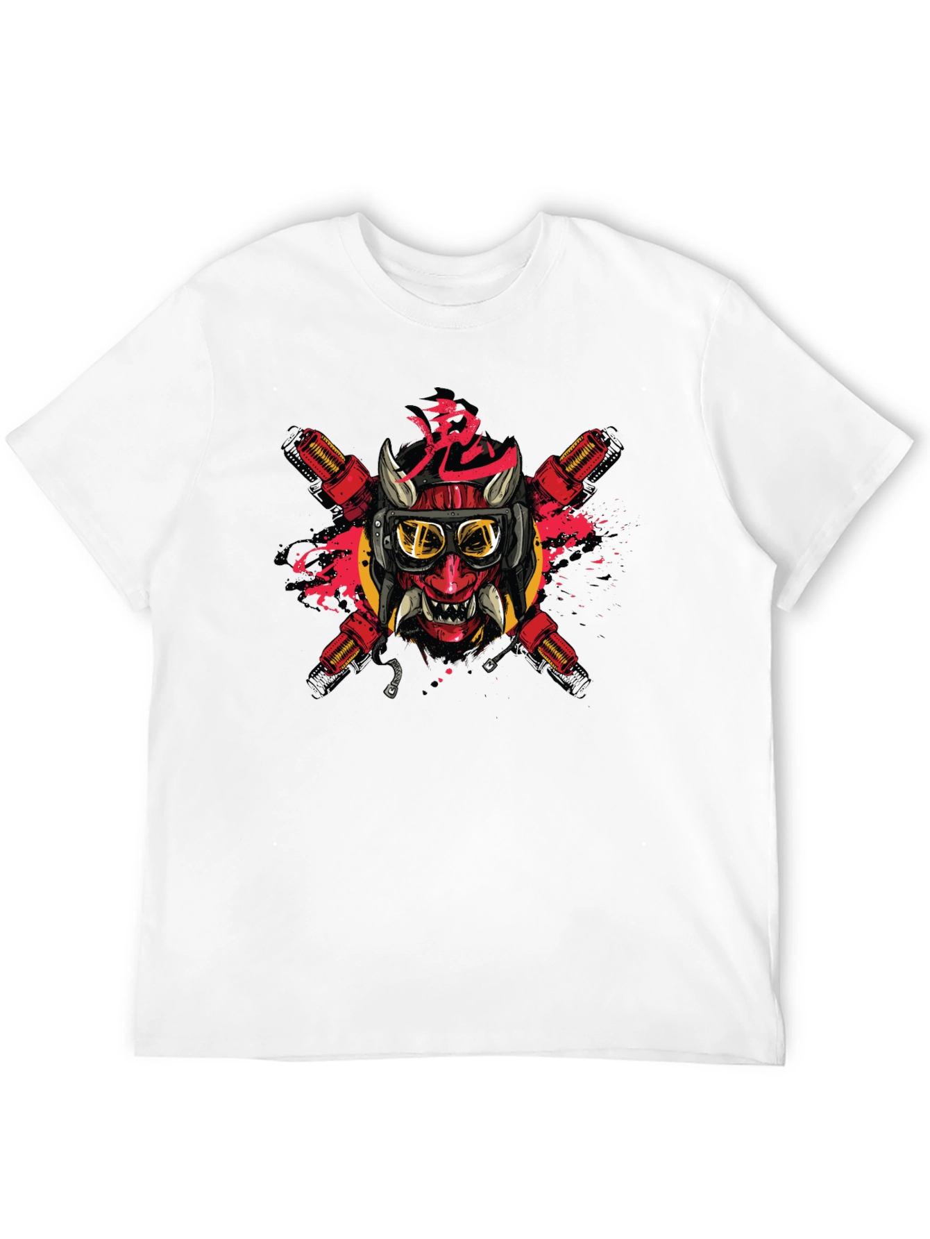 Edgy Oni Mask Graphic Tee