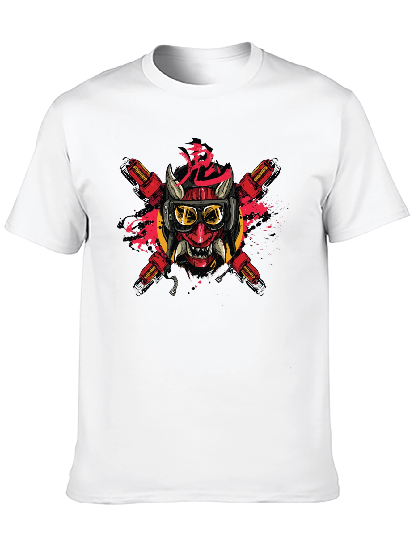 Edgy Oni Mask Graphic Tee