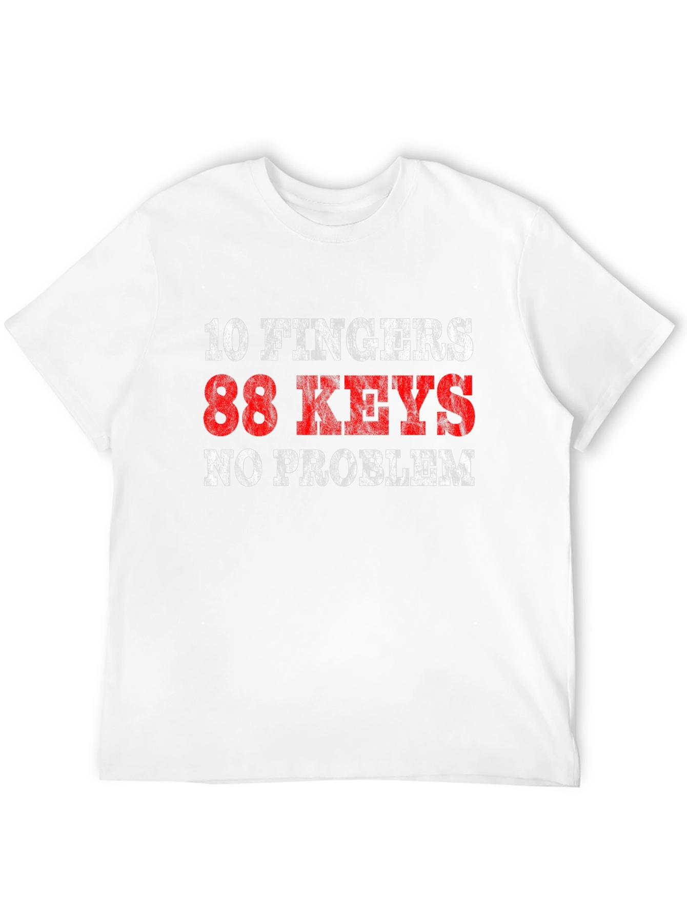 10 Fingers 88 Keys No Problem Black T-Shirt