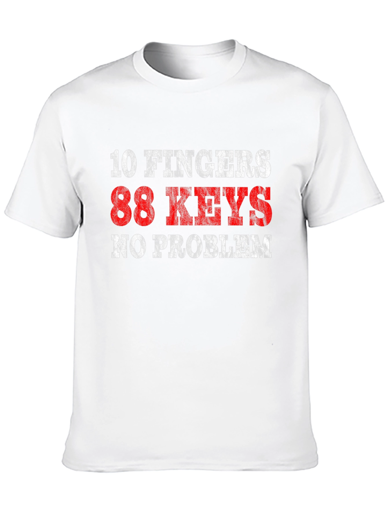 10 Fingers 88 Keys No Problem Black T-Shirt