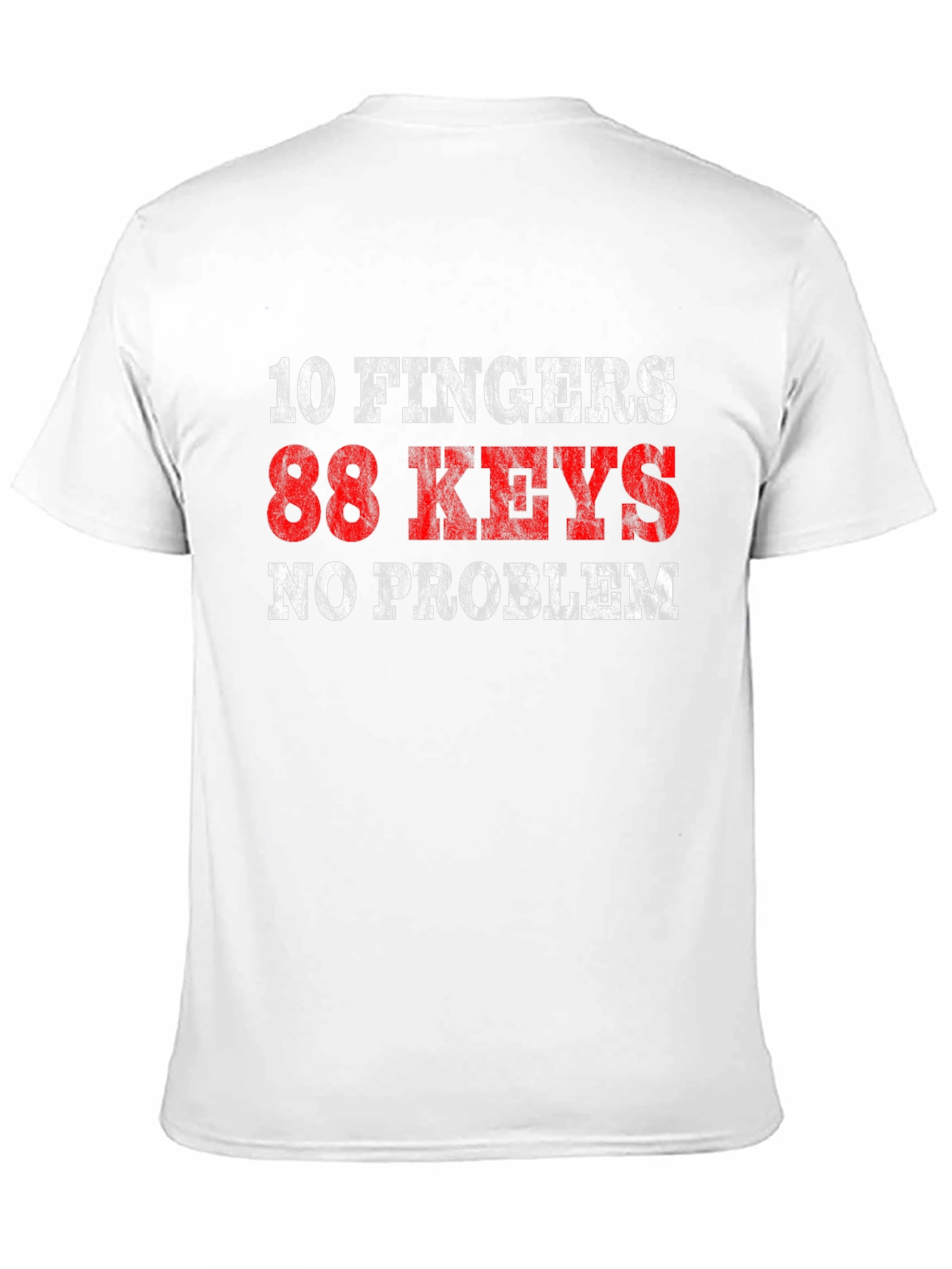 10 Fingers 88 Keys No Problem Black T-Shirt