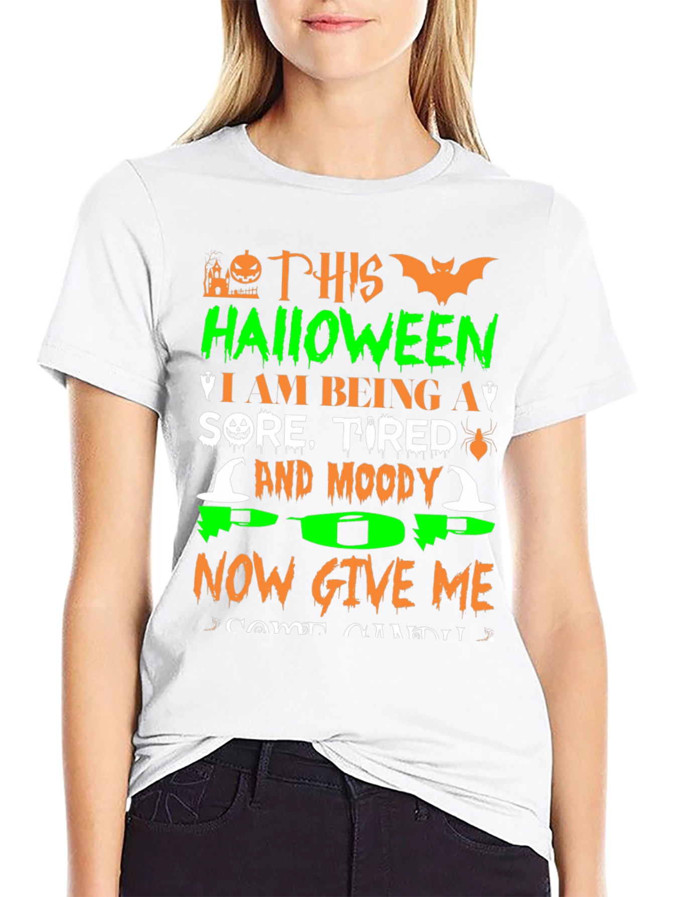 Funny Halloween Sore Tired Moody T-Shirt
