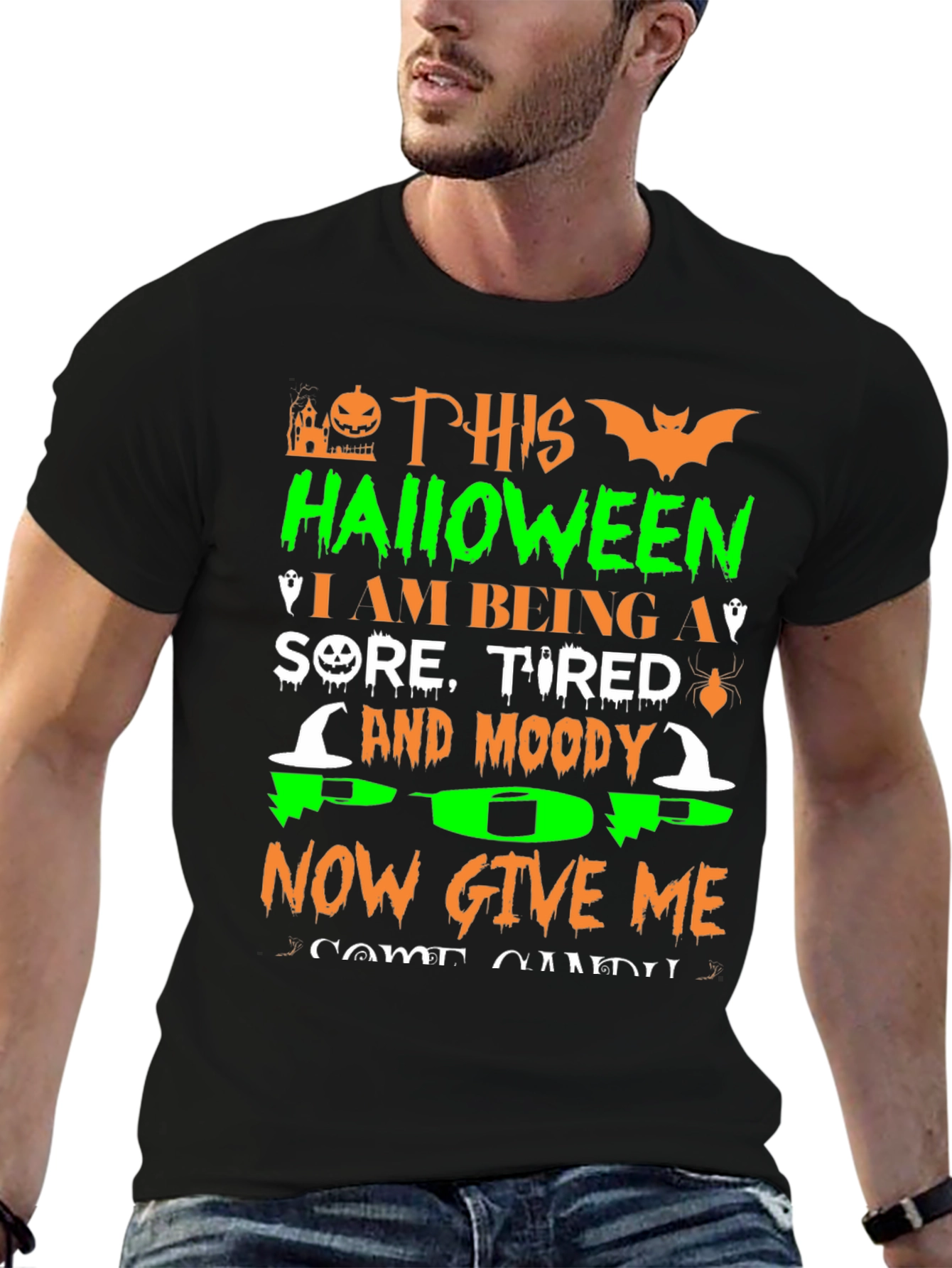 Funny Halloween Sore Tired Moody T-Shirt