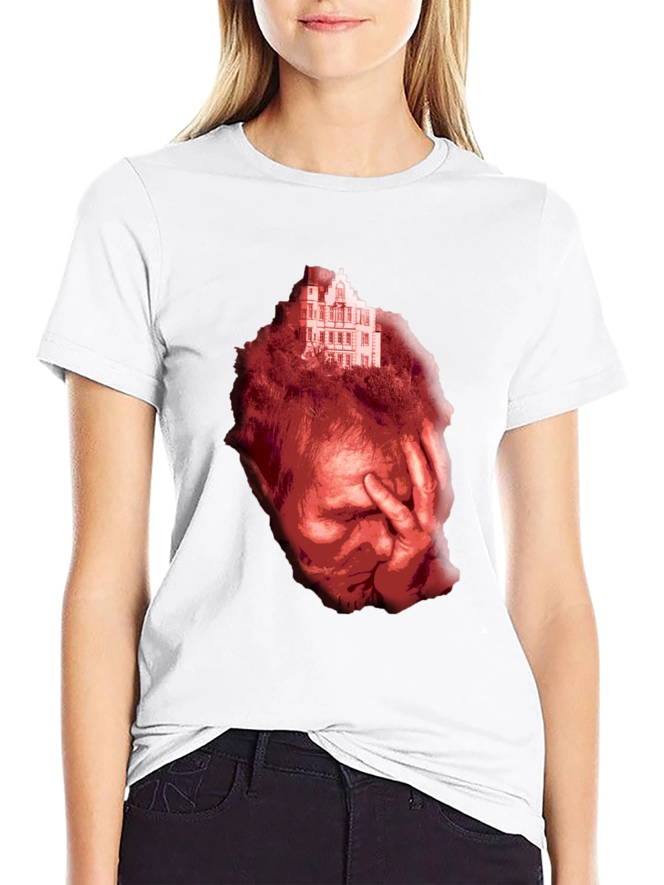 Distressed Graphic Print Tee - Unisex Black T-Shirt