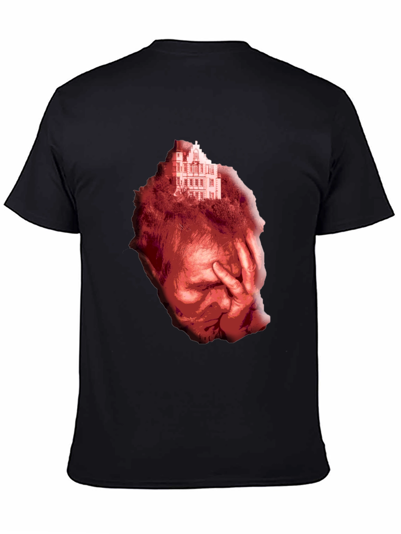 Distressed Graphic Print Tee - Unisex Black T-Shirt