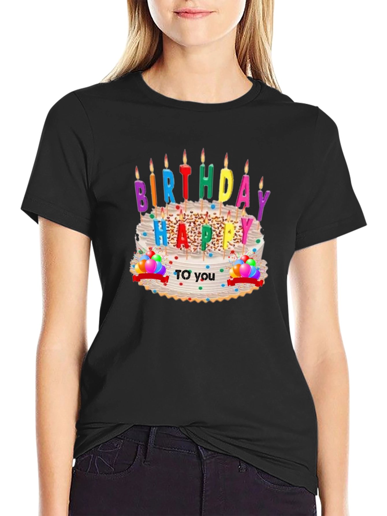 Birthday Cake Graphic T-Shirt