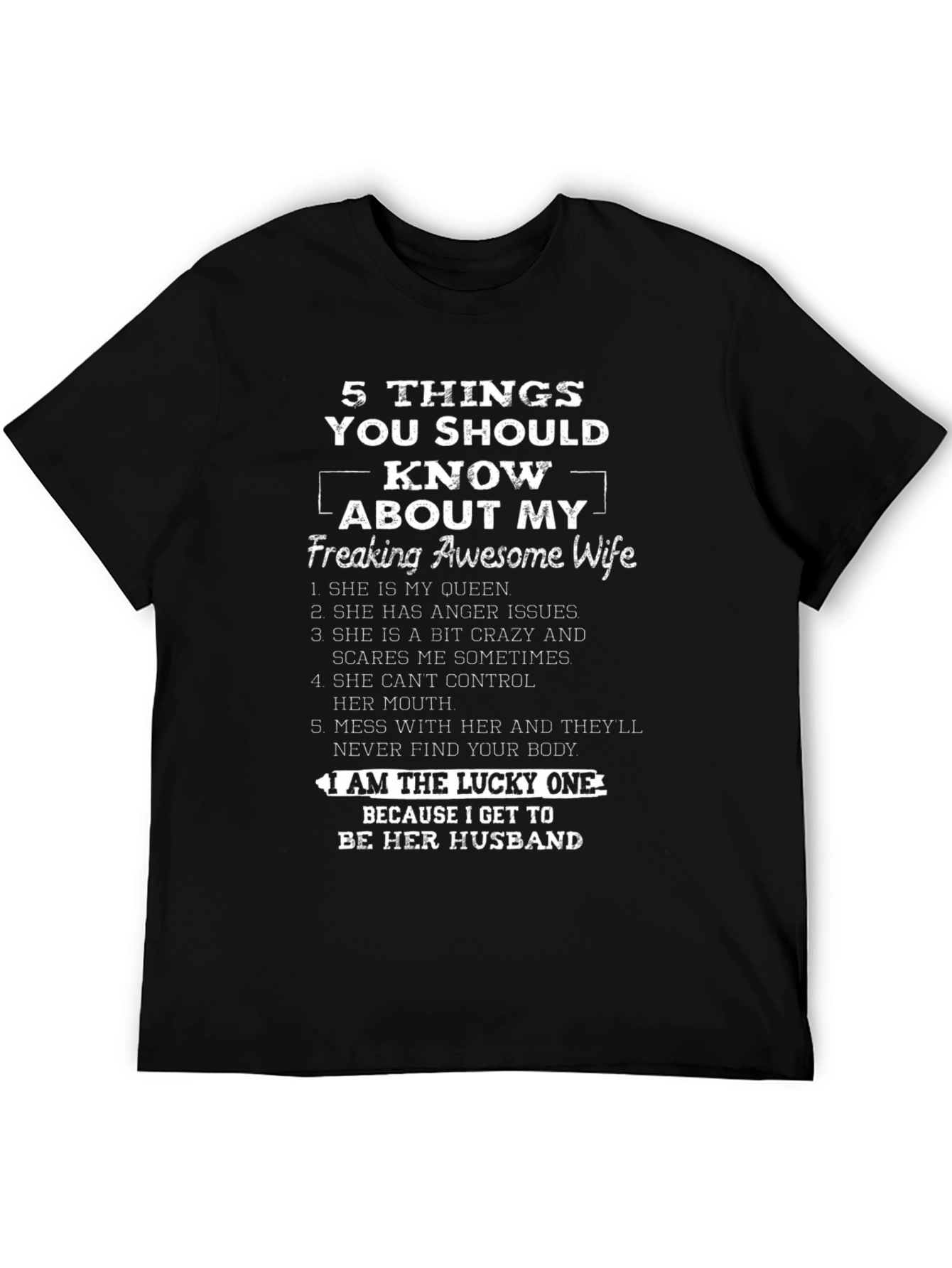 Funny Husband T-Shirt: 5 Things About My Wife