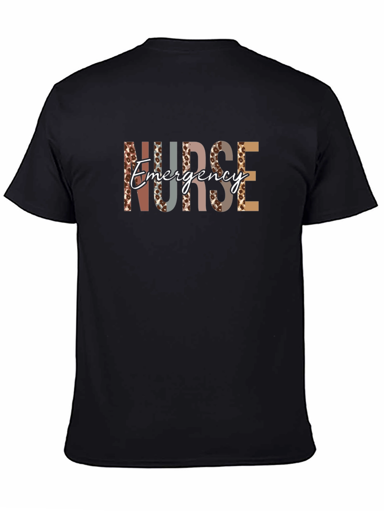 Emergency Nurse T-Shirt - Leopard Print Letters