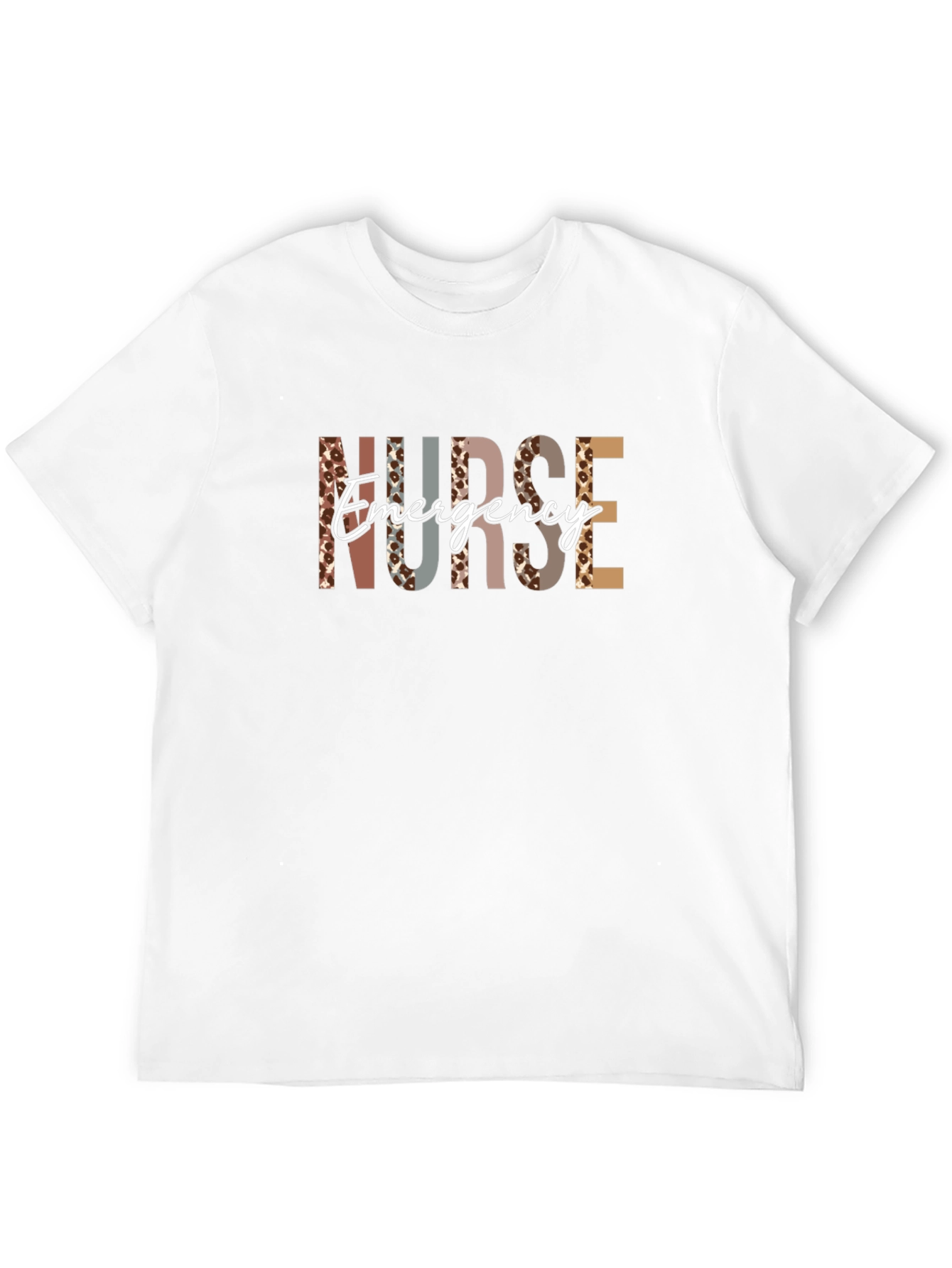 Emergency Nurse T-Shirt - Leopard Print Letters