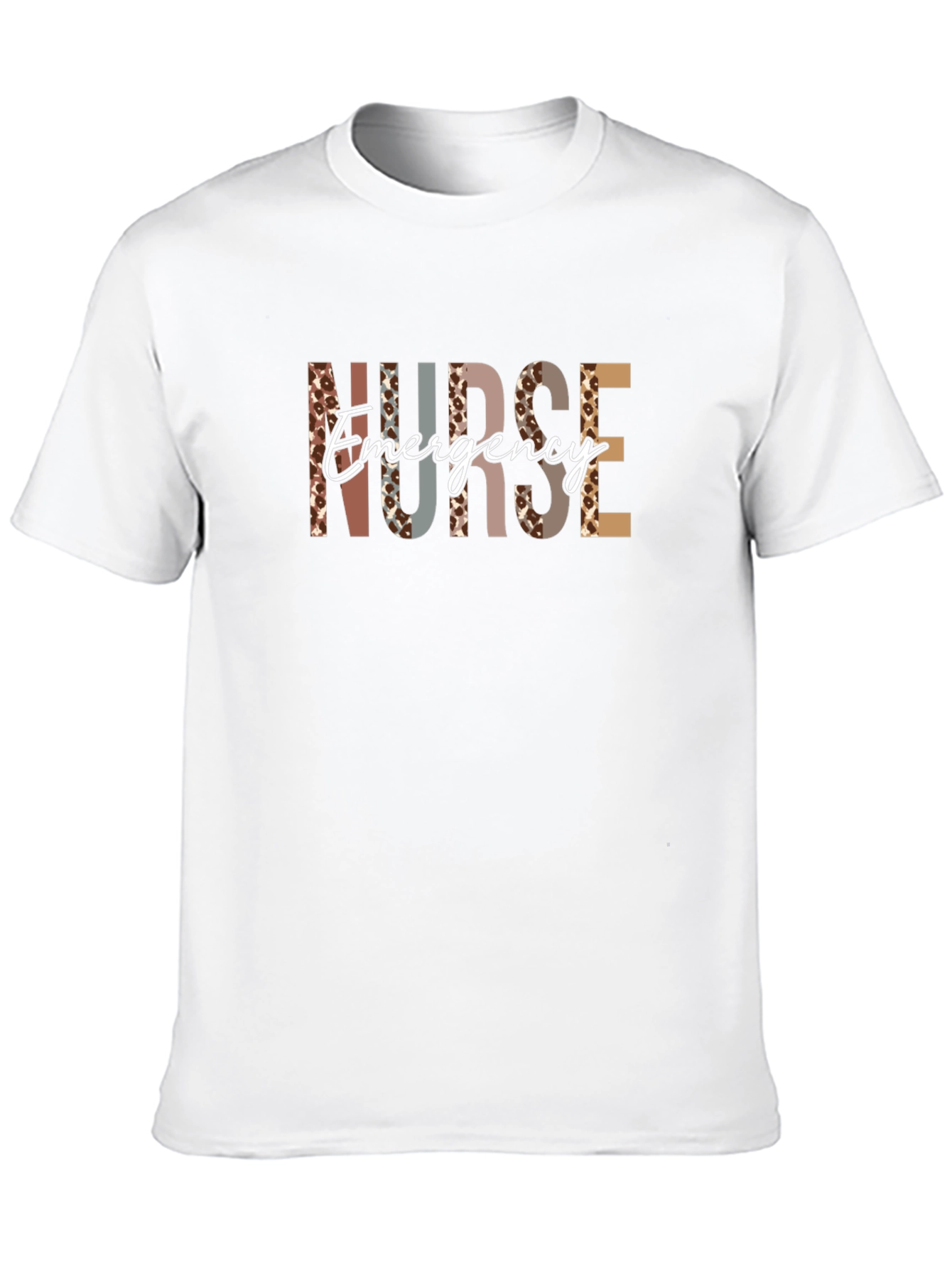 Emergency Nurse T-Shirt - Leopard Print Letters