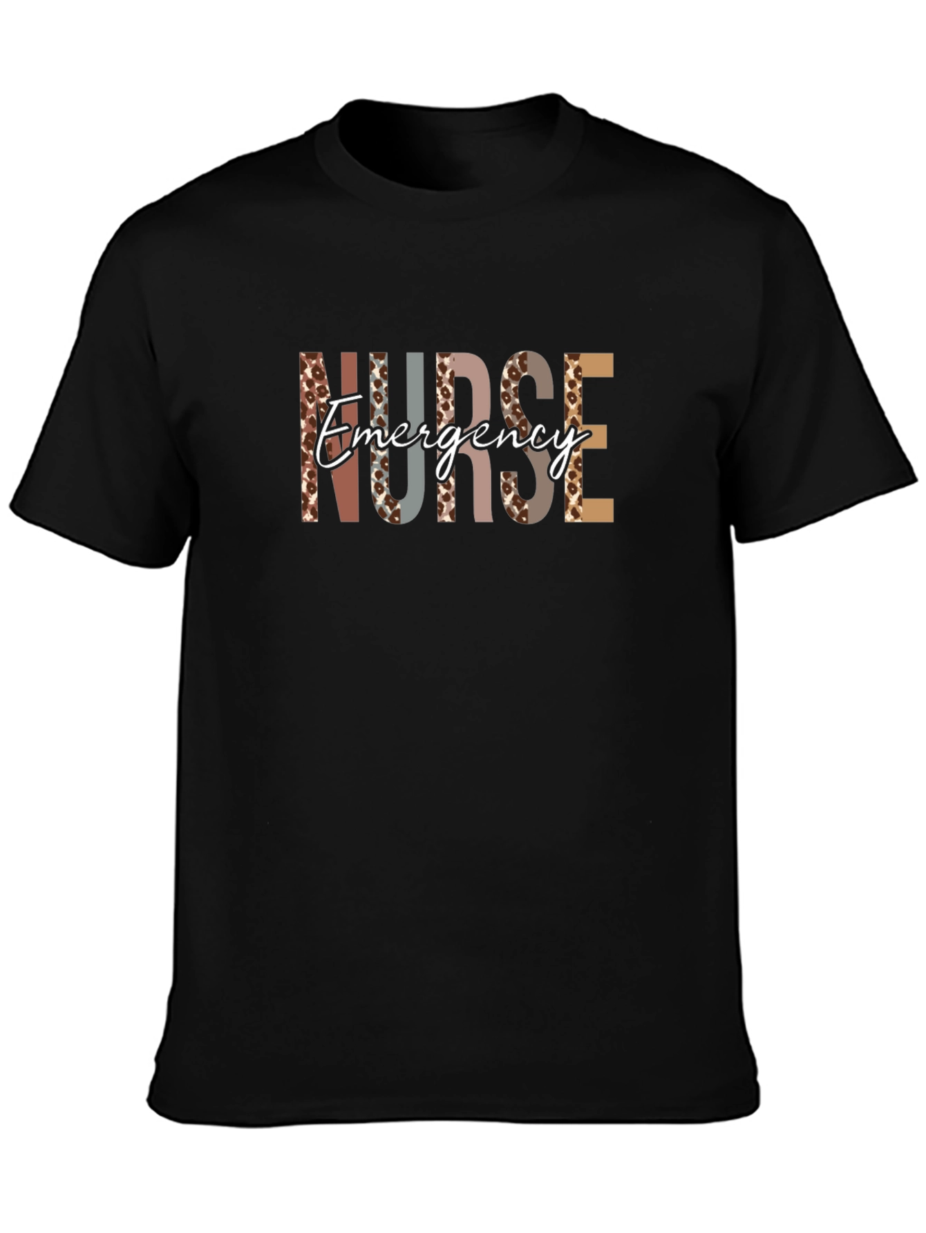 Emergency Nurse T-Shirt - Leopard Print Letters