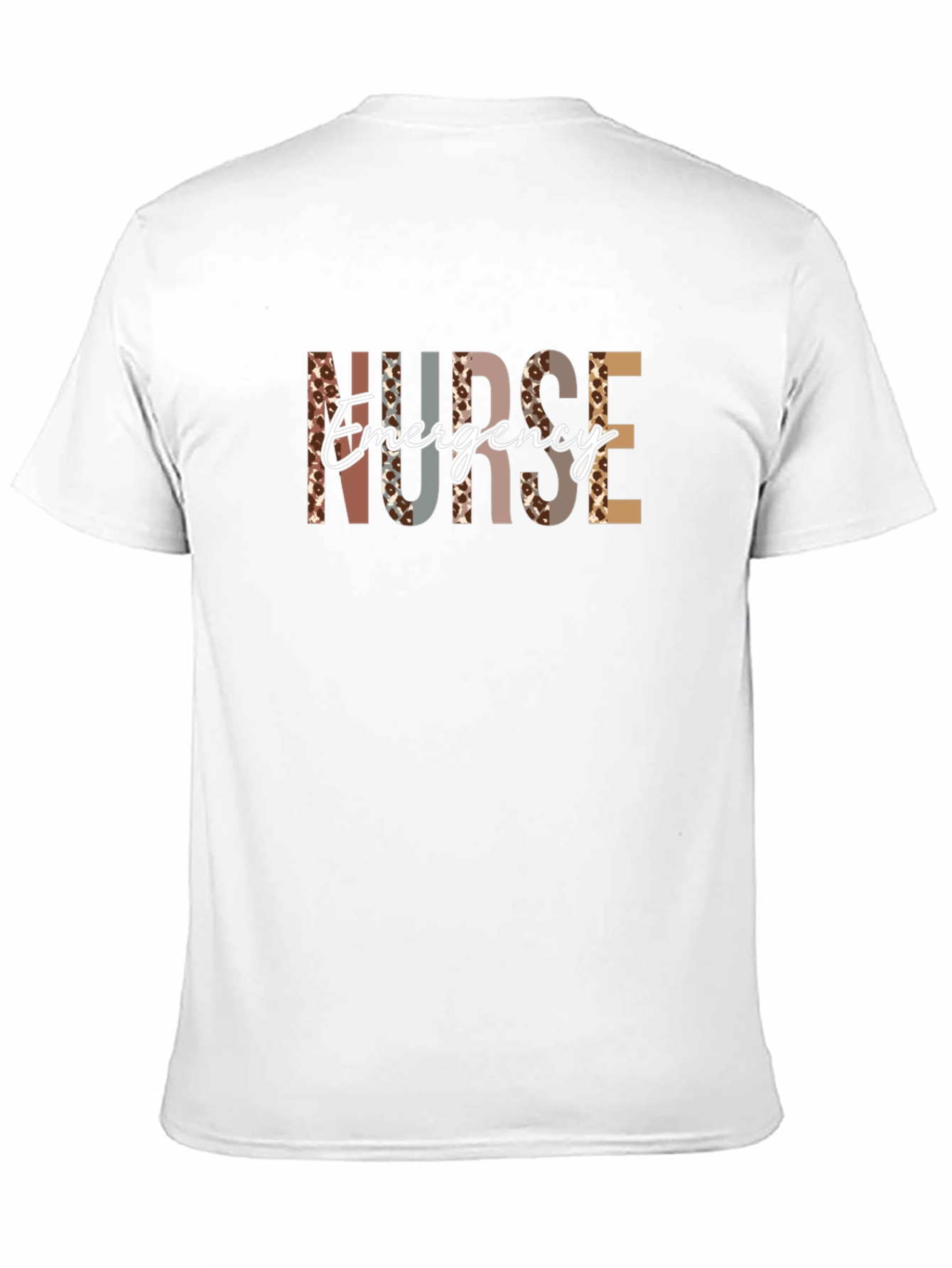 Emergency Nurse T-Shirt - Leopard Print Letters