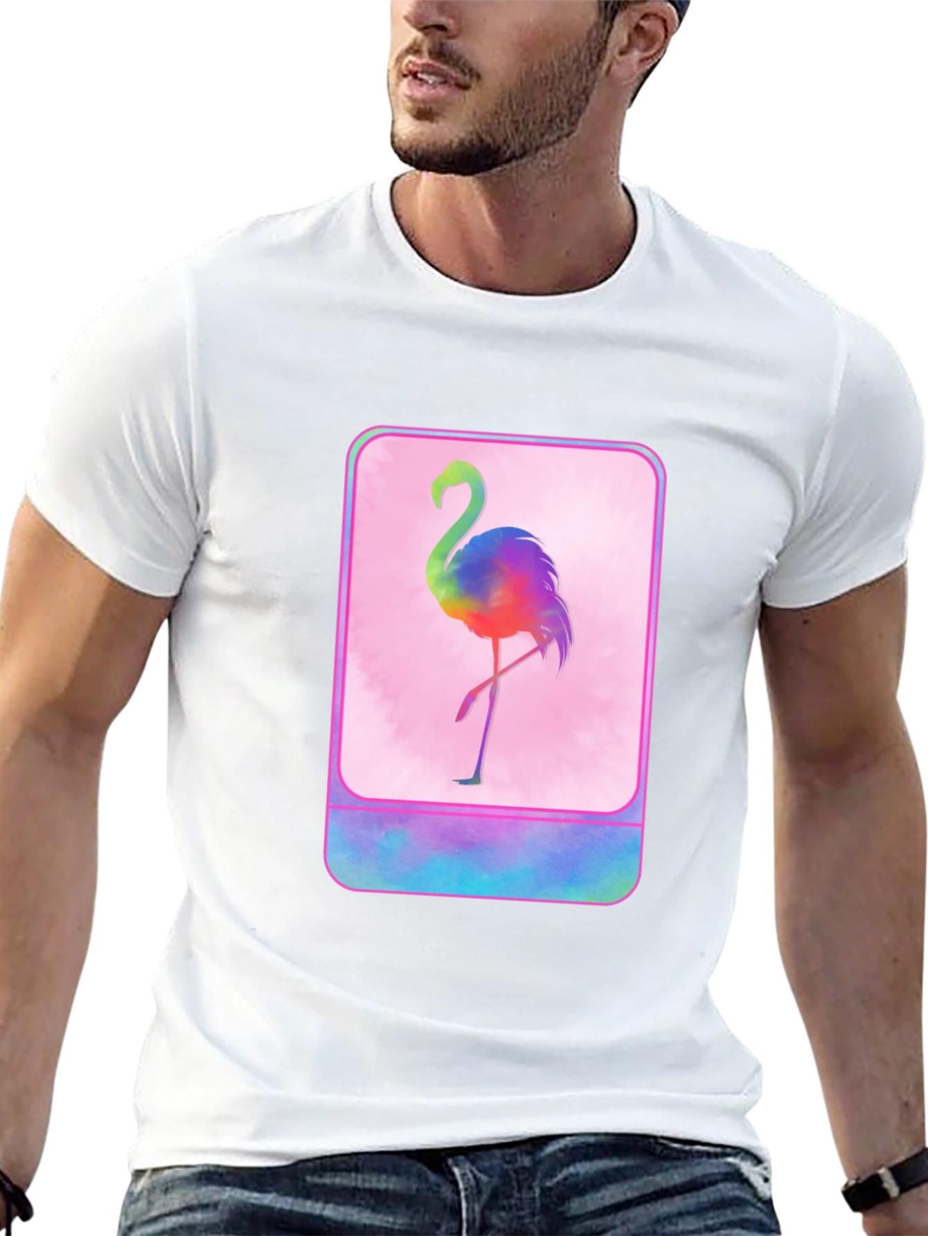 Rainbow Flamingo Graphic T-Shirt