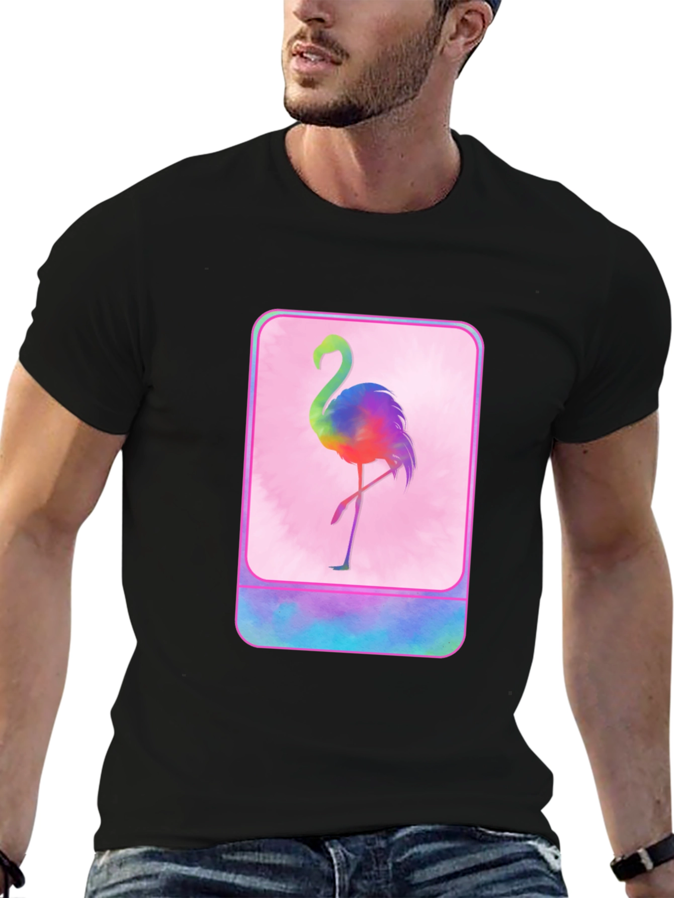 Rainbow Flamingo Graphic T-Shirt