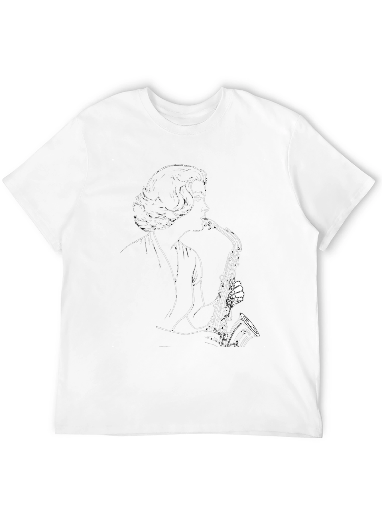 Black Saxophone Player Graphic Tee