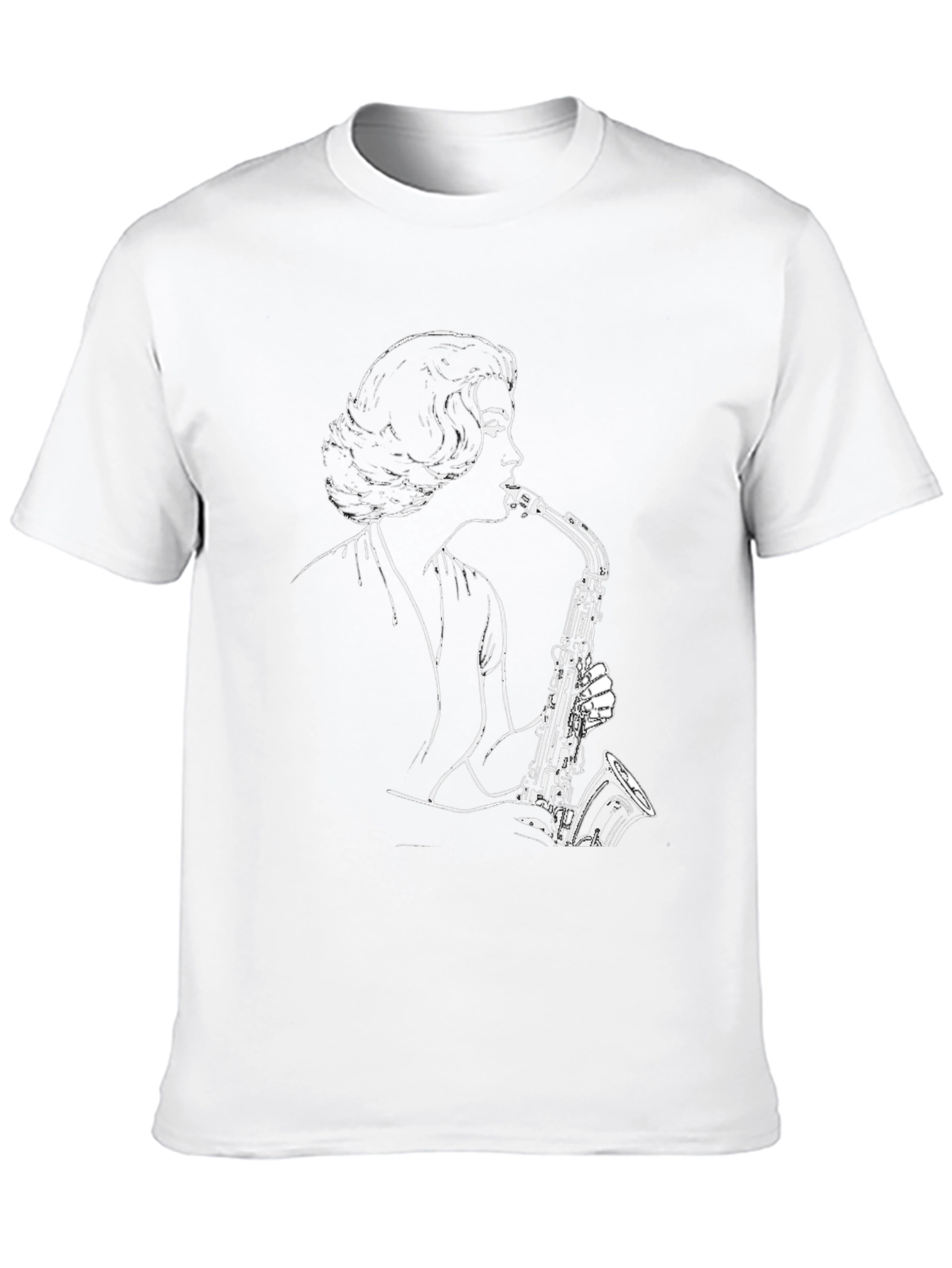 Black Saxophone Player Graphic Tee