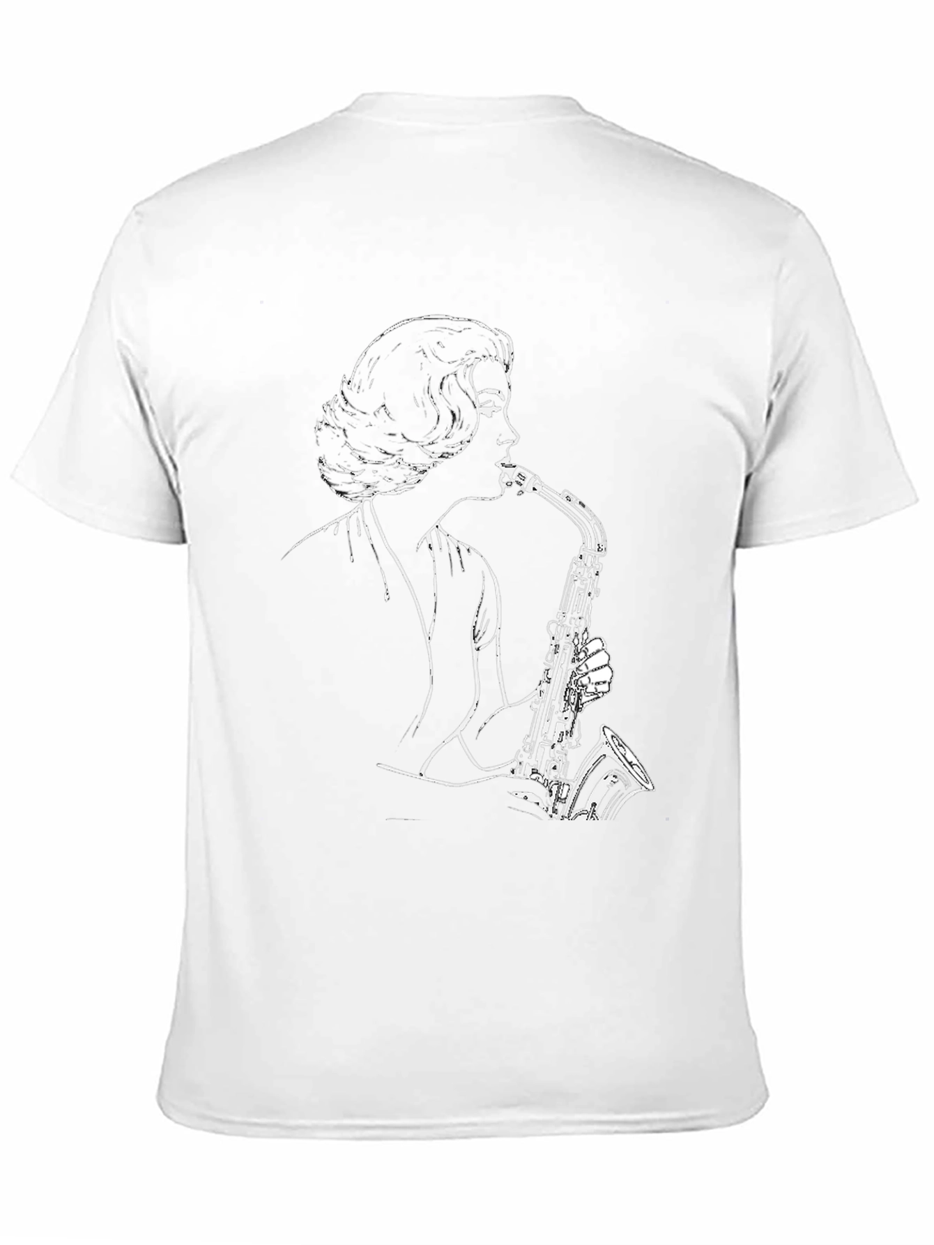 Black Saxophone Player Graphic Tee