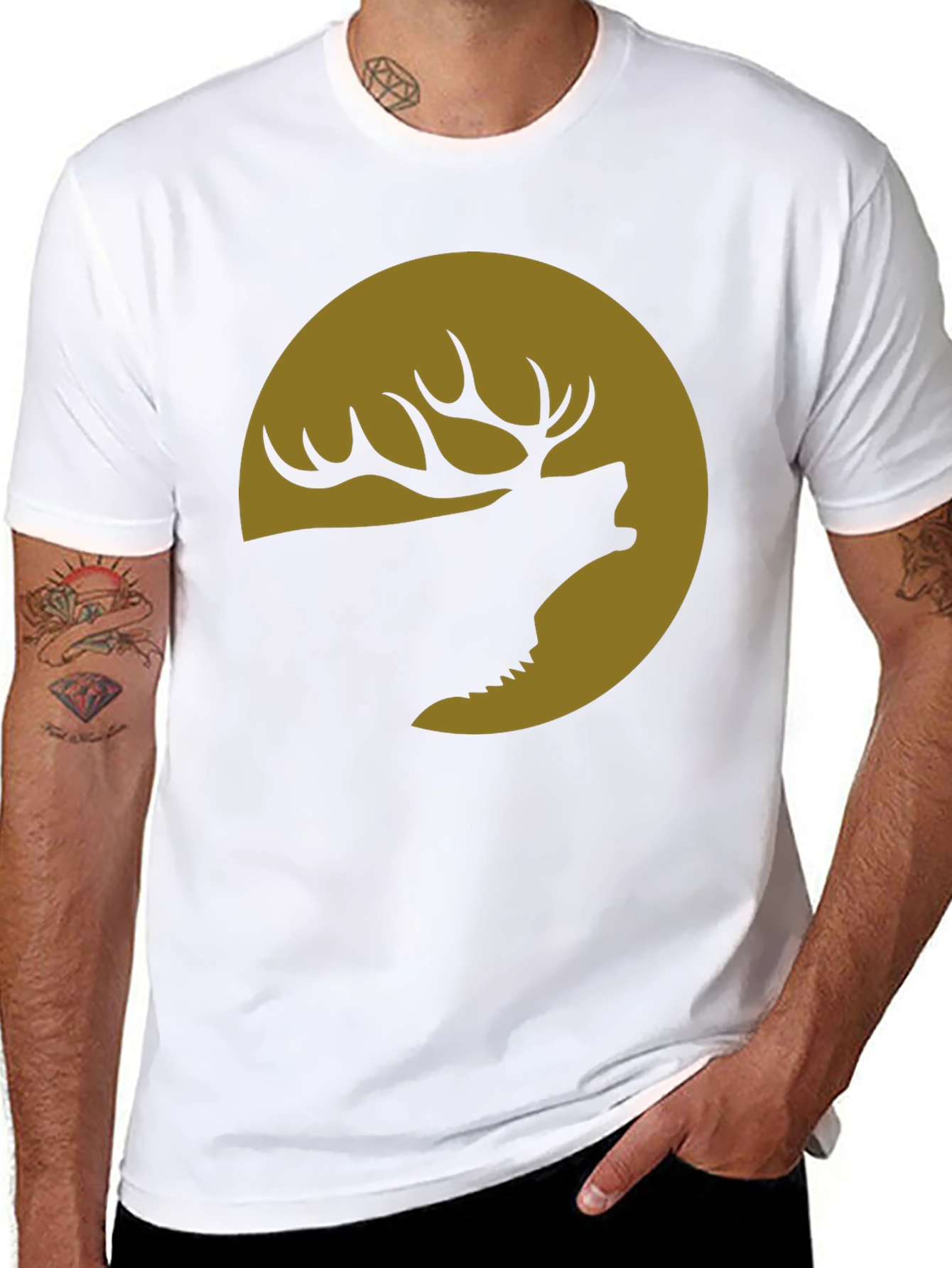 Elk Silhouette Tee - Nature Inspired Graphic T-Shirt