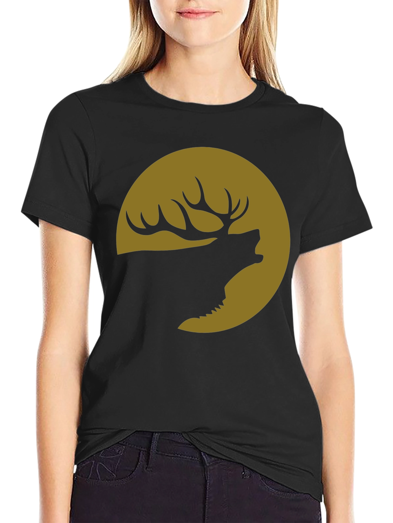 Elk Silhouette Tee - Nature Inspired Graphic T-Shirt
