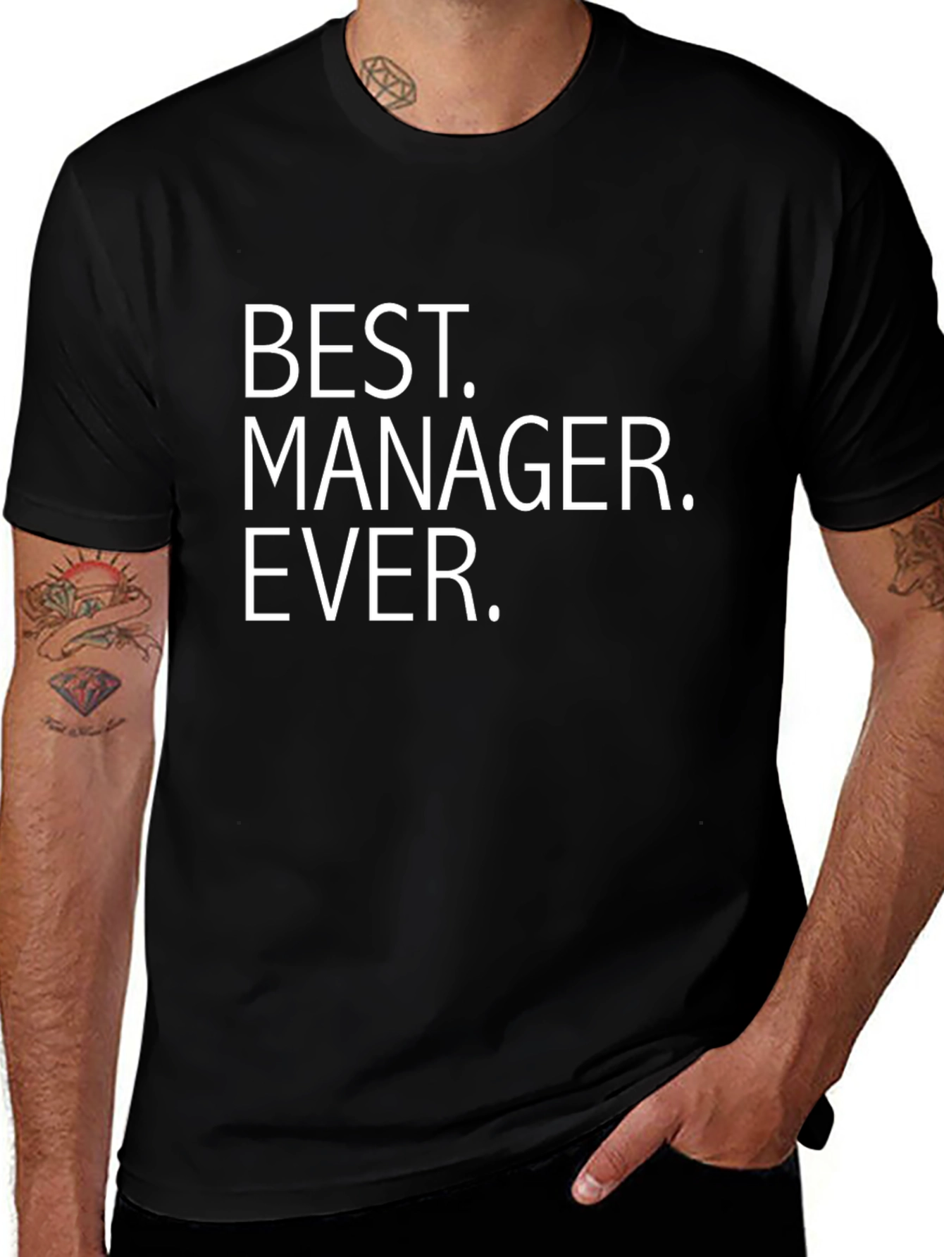 Best Manager Ever. Black T-Shirt