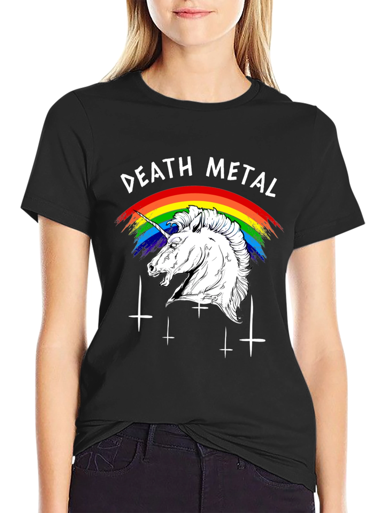 Death Metal Unicorn T-Shirt Black