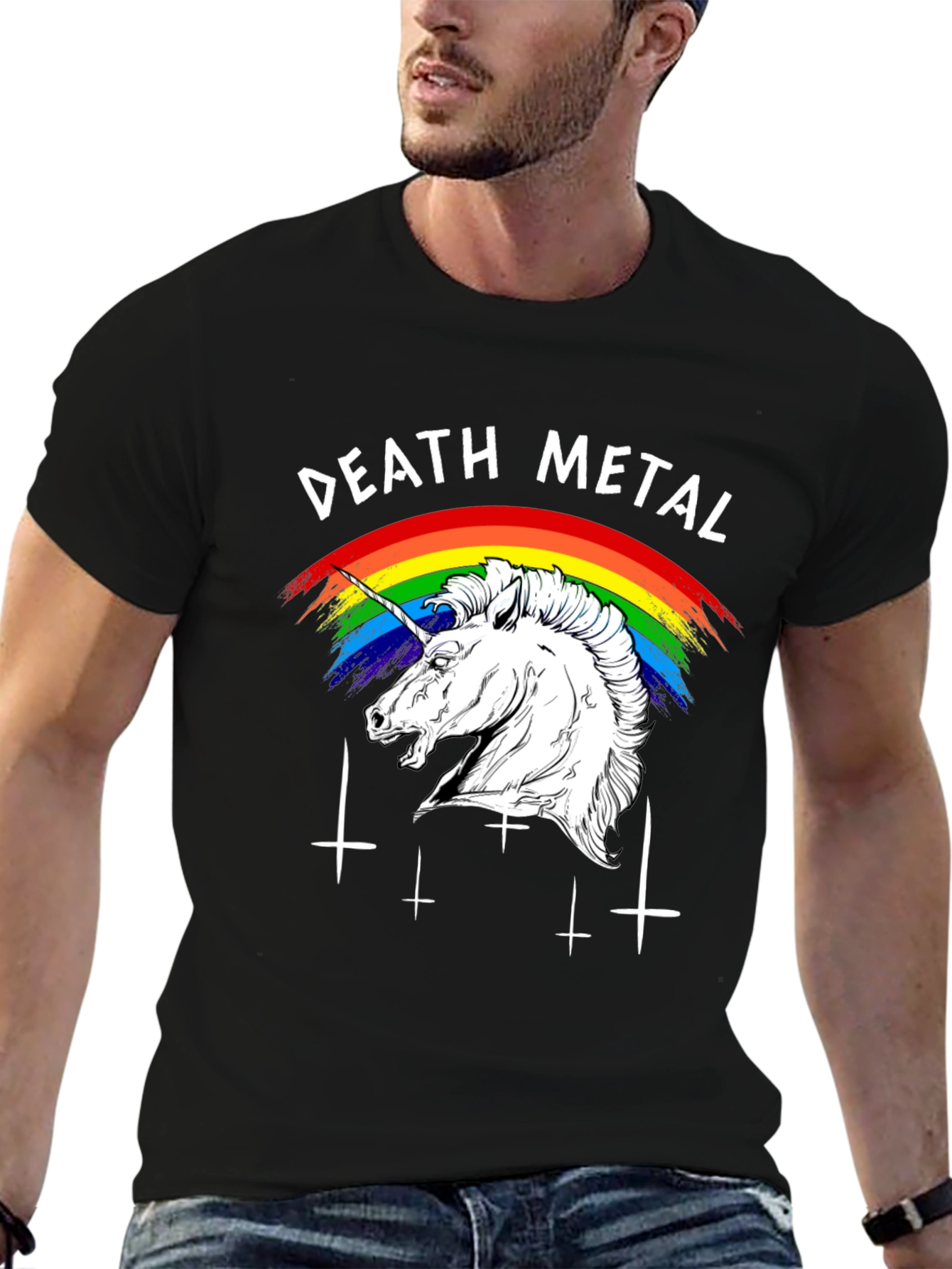 Death Metal Unicorn T-Shirt Black
